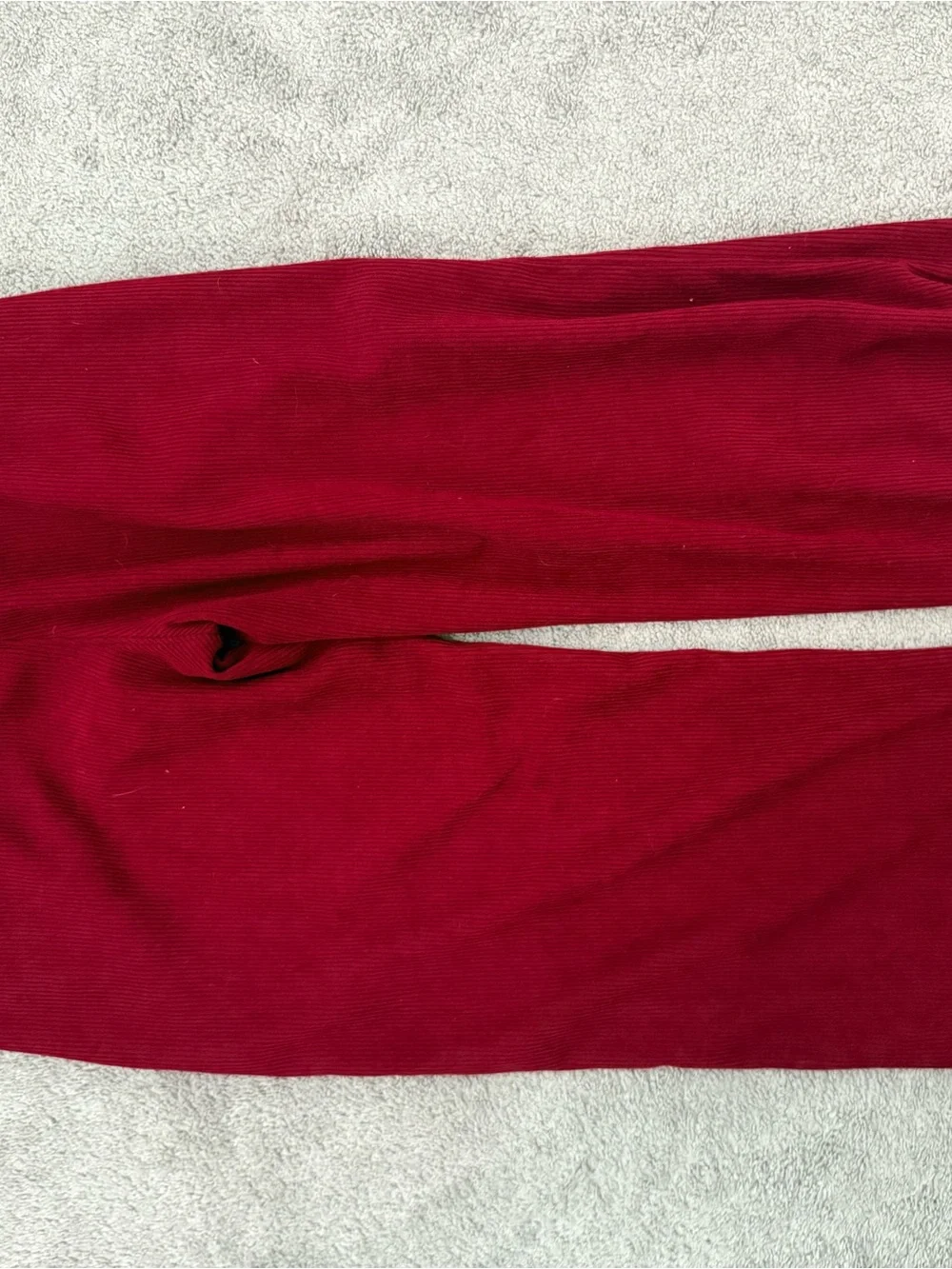 HALARA Deep Red Wide-Leg Corduroy Pants